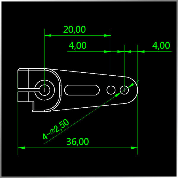 KSA013--standard 25T aluminum servo arm Black